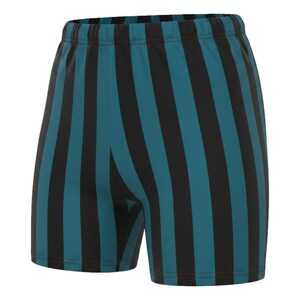 Mens 1-inch Retro Stripe Spandex Bodybuilding Gym Shorts Black/Mallard