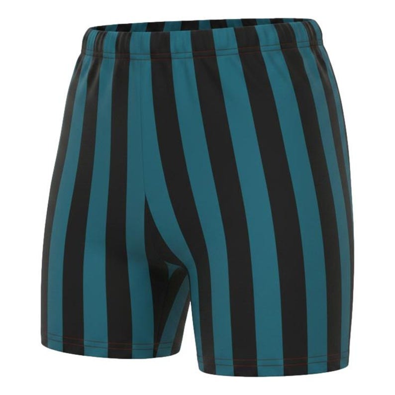 Mens 1-inch Retro Stripe Spandex Bodybuilding Gym Shorts Black/Mallard