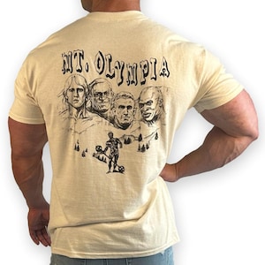 Men&#39;s Mt. Olympia Bodybuilding T-Shirts Arnold Lee Haney Dorian Yates Activewear Exercise Gym Fitness Old School