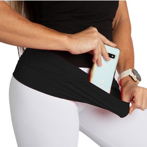Gym Buddy Women&#39;s Black Pocket Waist Belt Fanny Pack Yoga Workout Fitness Training Activewear