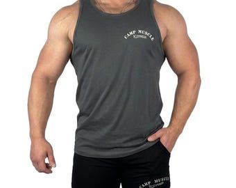 Mens Full Cut Standard Tank Muscle Bodybuilding Gym Training