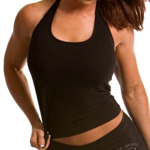 Women&#39;s Black Sports Bra Halter Top Yoga Workout Fitness Training Activewear Bodybuilding Gym Sports Exercise