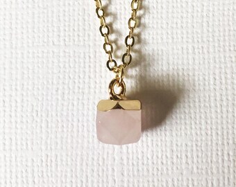 Dainty Rose Quartz Necklace