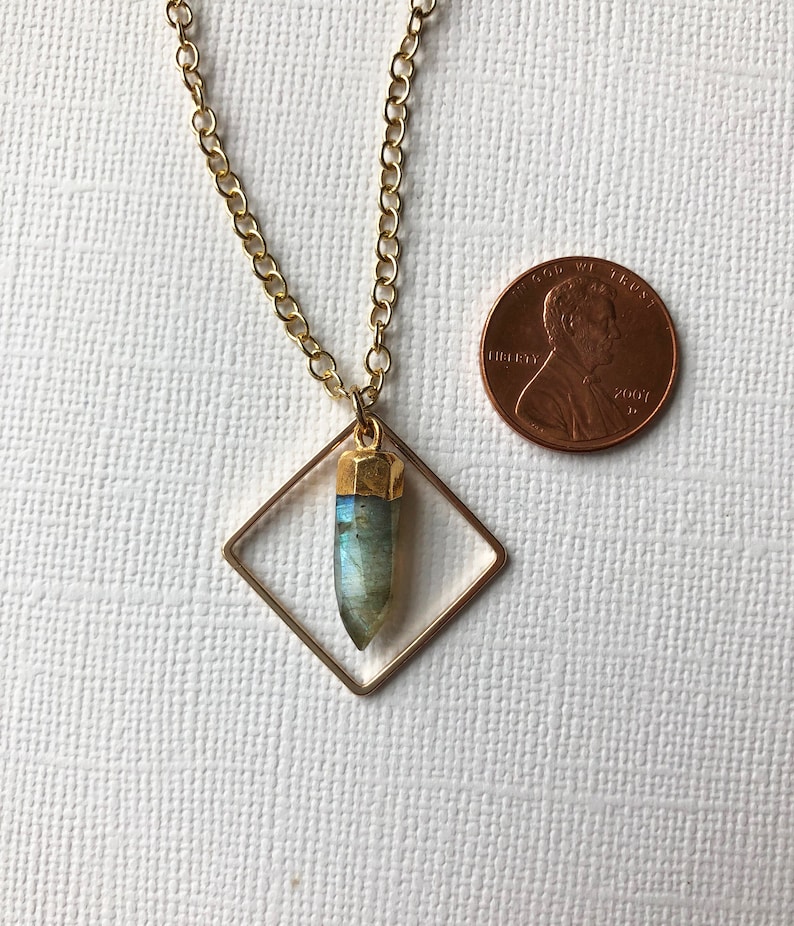 Petite Labradorite Spike Necklace