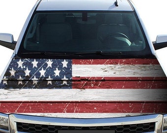 Hood Wrap, American Flag Wood Texture, Pickup Truck Graphics, Truck Decal Stickers, Fathers Day Gift, Car