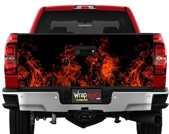 Tailgate Wrap, Fire and Flames, Pickup Truck Graphics, Truck Decal Stickers, Fathers Day Gift