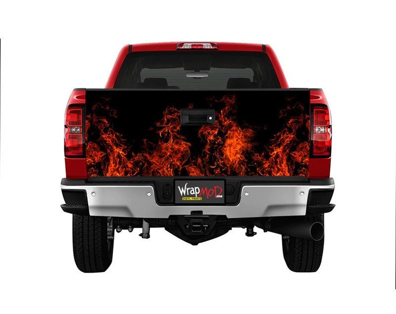 Tailgate Wrap, Fire and Flames, Pickup Truck Graphics, Truck Decal