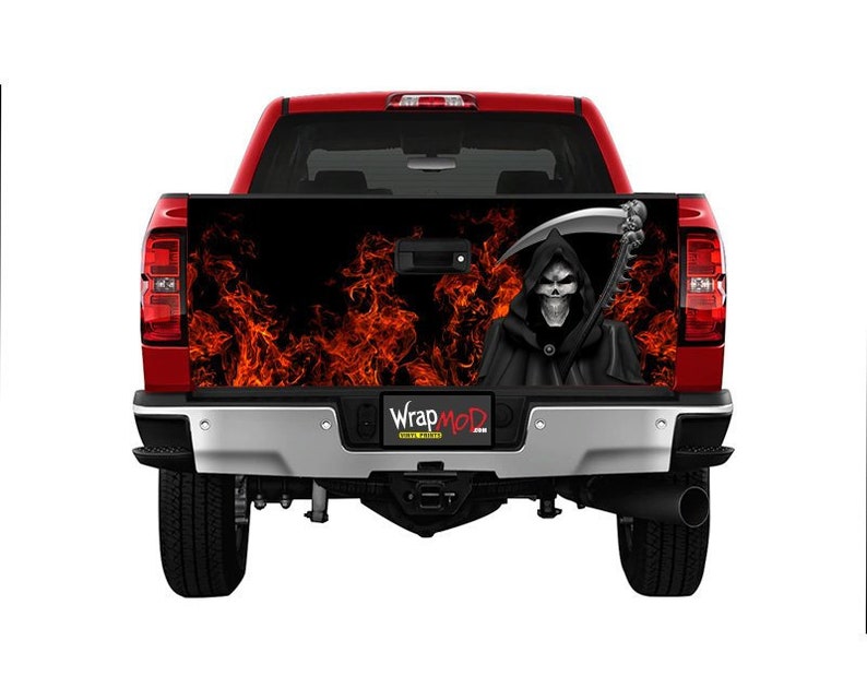 Tailgate Wrap Fire and Flames With Grim Reaper Pickup Truck Etsy