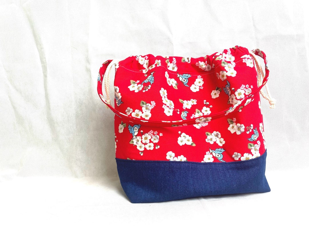 Large Knitting Bag Sock Project Bags Drawstring Bag Travel Etsy