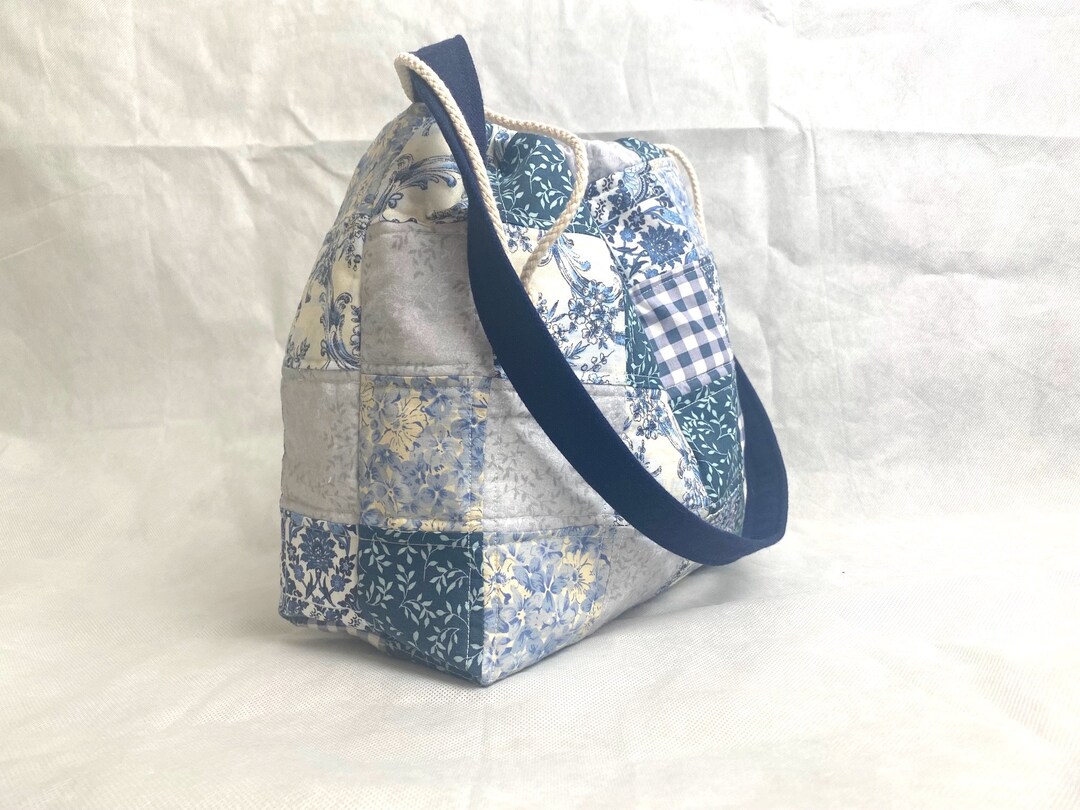 Quilted Knitting Bag, Sock Project Bags, Drawstring Bag, Travel