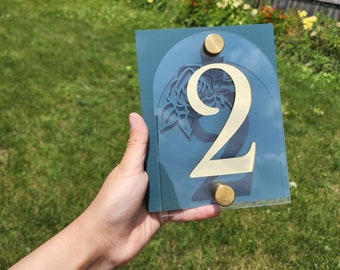 Beautiful wooden and acrylic table number-wedding table numbers