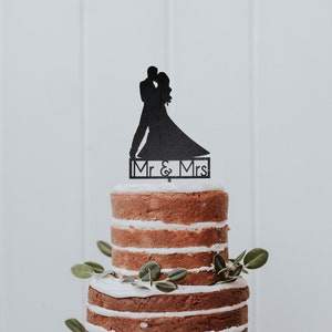Mr. &mrs. Hochzeit/Verlobung Cake Topper - Bräutigam und Braut Silhouette Tanzen Romantisch