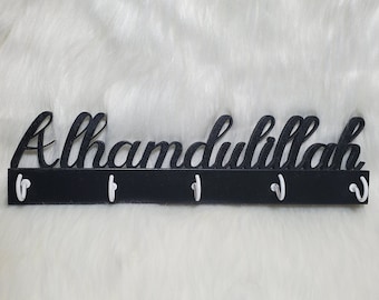 Alhamdulillah Sleutelhouder - Pas kleur en haken aan