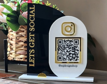 Akryl QR-skylt för sociala medier - QR-skylt för företag