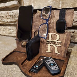Personalized Desk Docking Station And Tray - Fathers Day Gift