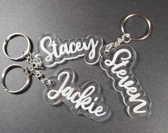 Personalized Acrylic Name Key Chain - Name Keyrings