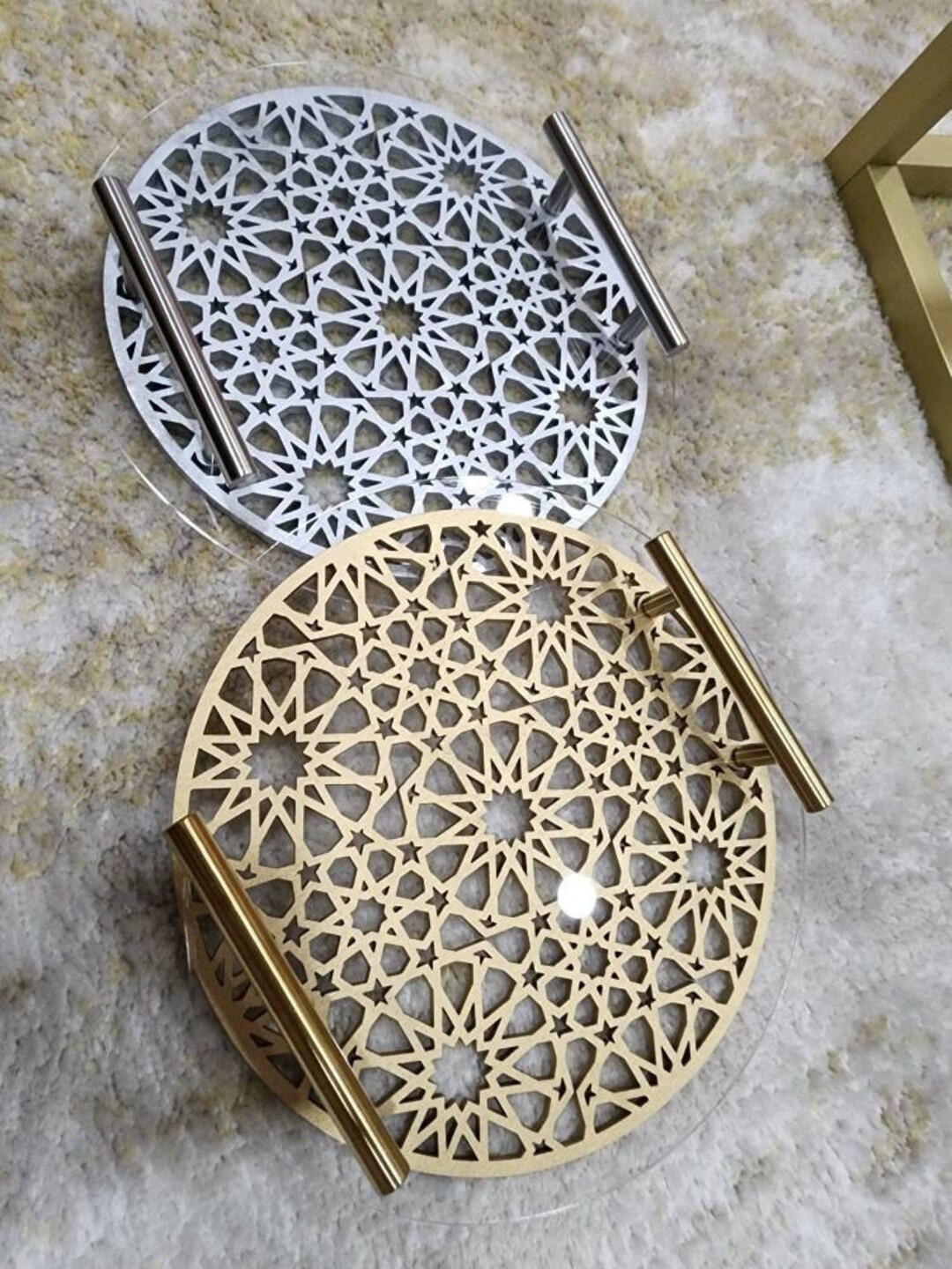 Islamic Pattern Wooden Sweets Tray With Acrylic TopPhilippines