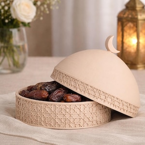 Hermosa bandeja para Ramadán/Eid - Mezquita - Decoración de mesa - Bandeja para dátiles/Kajoor impresa en 3D