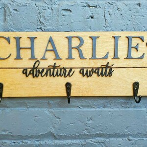 Personalized Pet Leash Holder- Pet Wall Decor