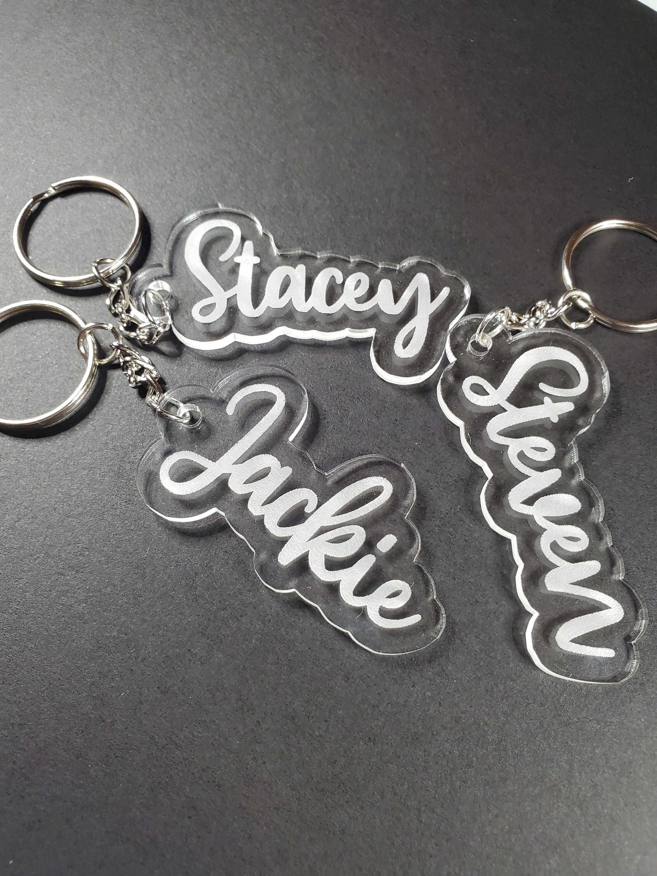 Personalized Acrylic Name Key Chain Name Keyrings Etsy