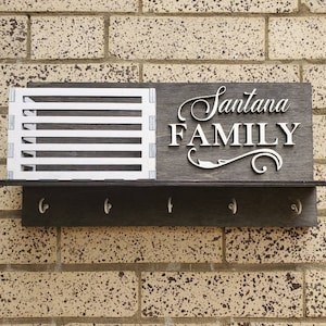 Personalized Key Holder -Mask Holder -With Mail Organizer