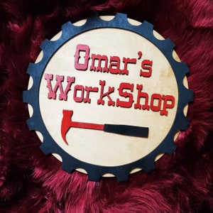 Personalized Workshop Sign - Great gift for Dad