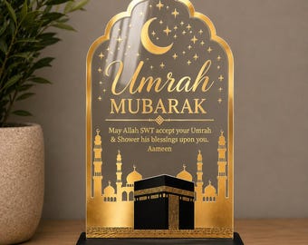 Umrah Mubarak Plaque-Umrah Gift Plaque-Islamic Gift