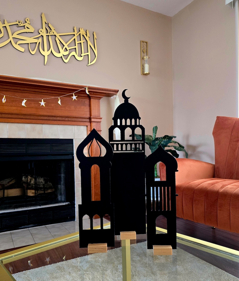 3PC Masjid/masjid Tower Set-acrylic Islamic Table Decor-eid/ramadan ...