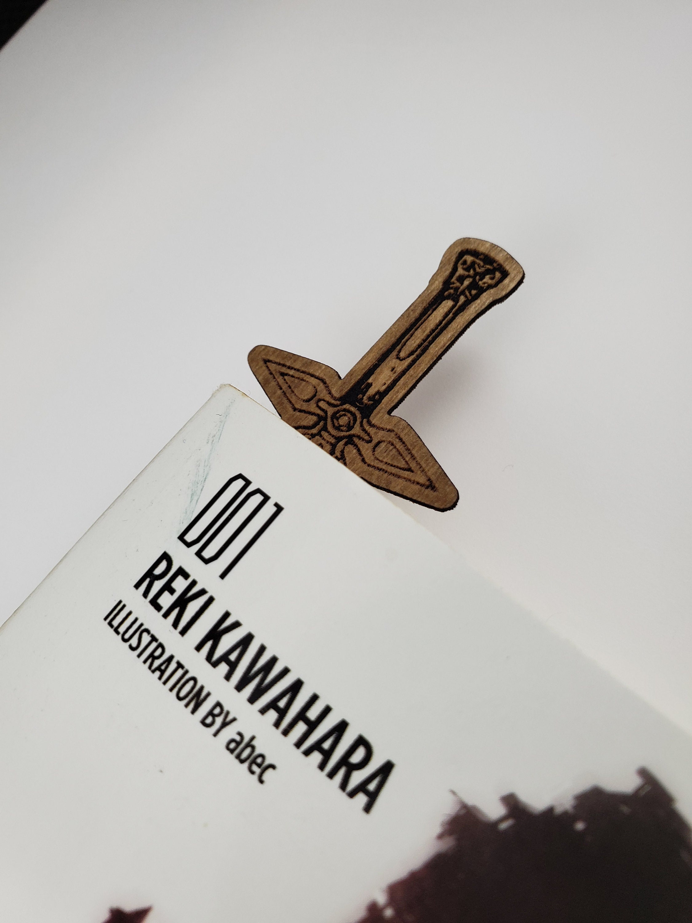 Fantasy Swords Bookmark Set Two Golden Finished Wood Veneer Sword Bookmarks  