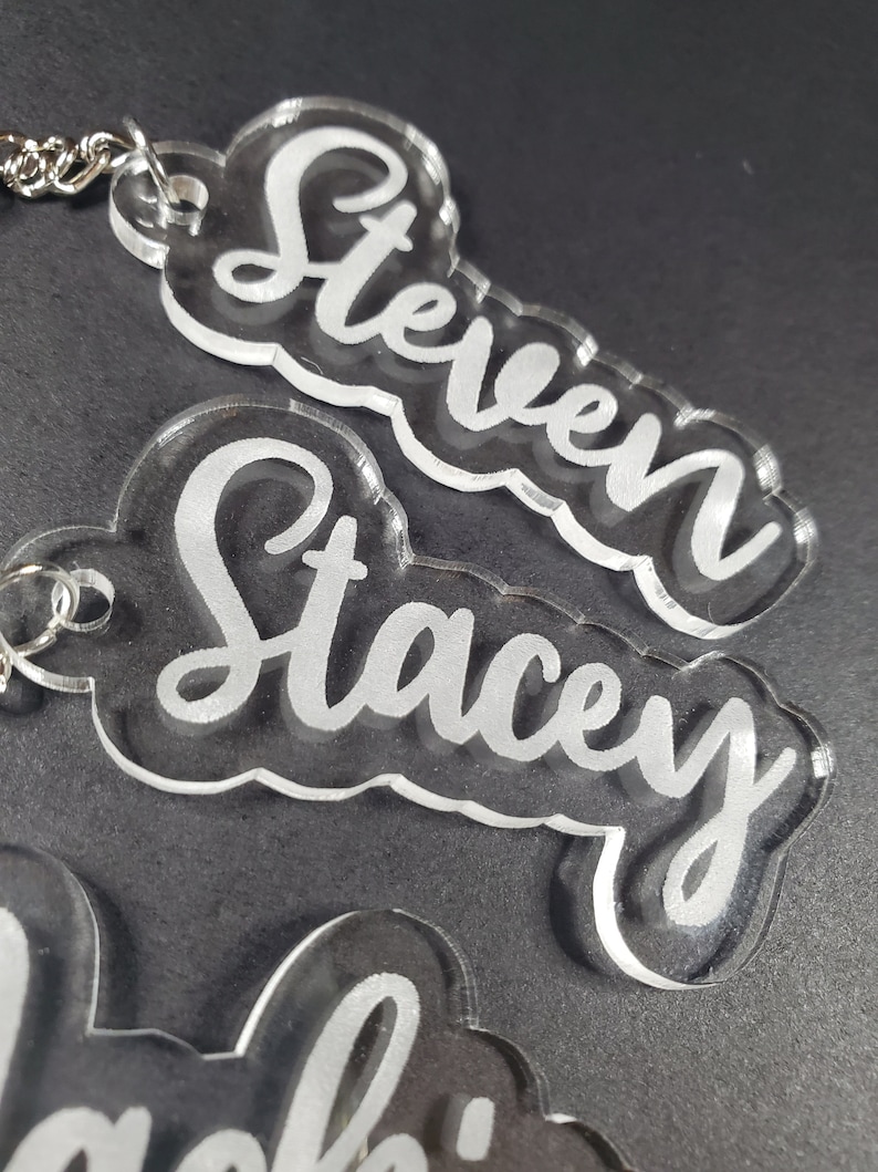 Personalized Acrylic Name Key Chain Name Keyrings Etsy