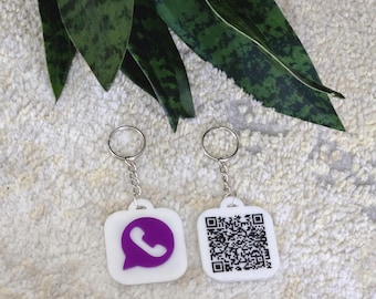 QR Code Keychain-Double sided acrylic keychain for small business owners