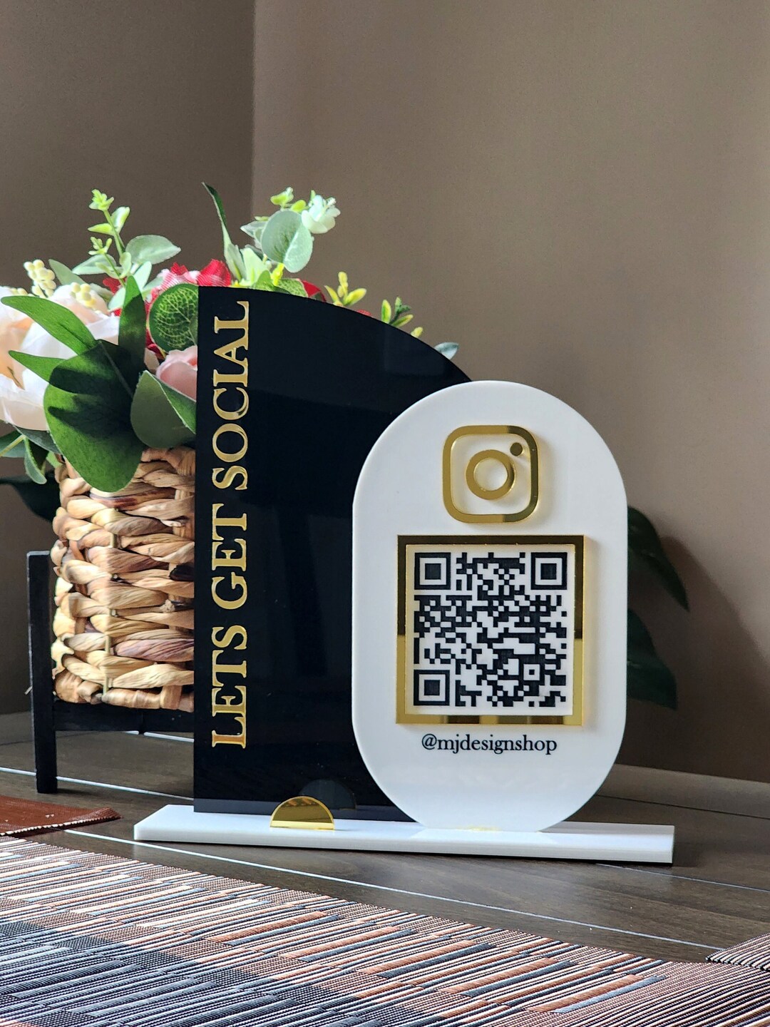 Qr Sign Posts Acrylic QR Social Media Sign - QR Sign for Business - Etsy