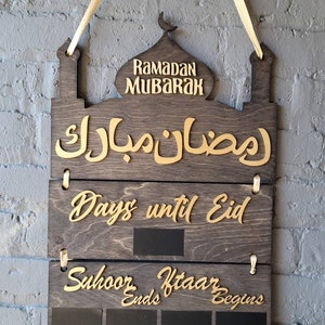 Beautiful Ramadan Calendar-Eid Mubarak-chalk Charred