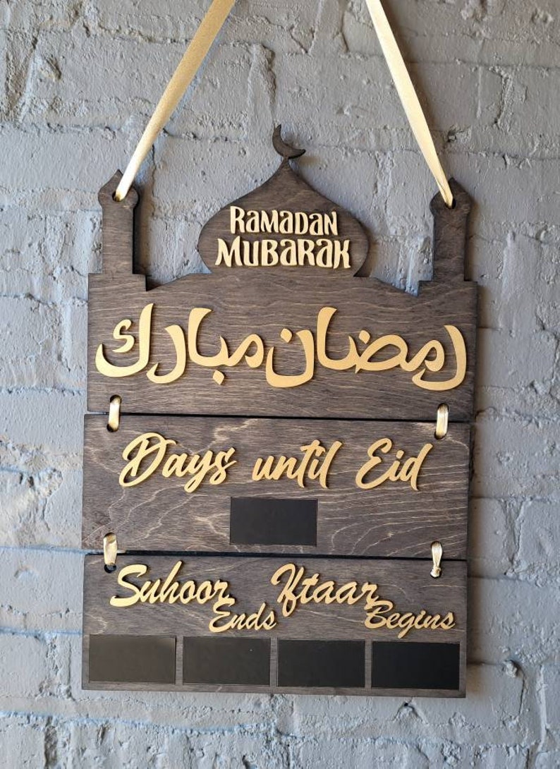 Beautiful Ramadan Calendar-Eid Mubarak-chalk Charred