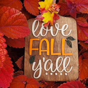 Handmade cutting board-Fall in Love-Fall Decor image 1