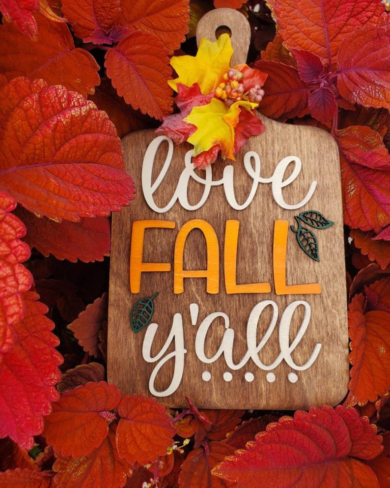 Handmade cutting board-Fall in Love-Fall Decor image 1