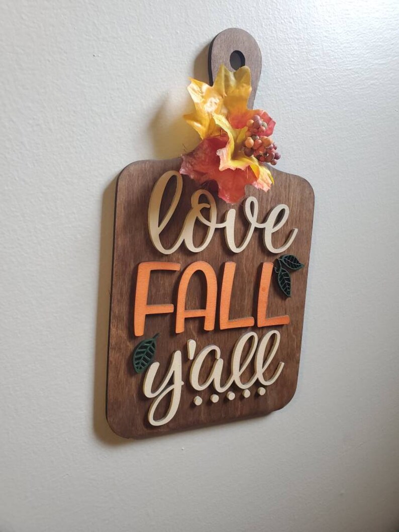 Handmade cutting board-Fall in Love-Fall Decor image 3