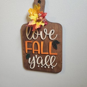 Handmade cutting board-Fall in Love-Fall Decor image 2