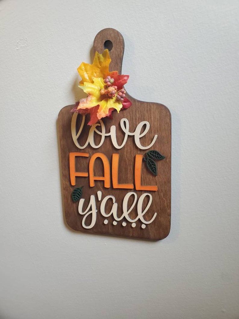 Handmade cutting board-Fall in Love-Fall Decor image 2