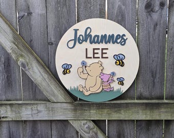 Nursery Sign - Baby Nursery- Baby Boy Baby Girl Sign Personalized Name sign-Winnie