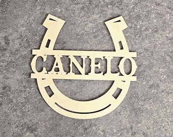Horse Shoe Wood Sign With Custom Name- Cowboy/Cowgirl Art- Horse Personalized Art