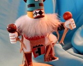 Hopi Rattle quot Cat quot Dancer Kachina Doll Signed 5 quot Hand Carved Painted Original Signed D. Frank