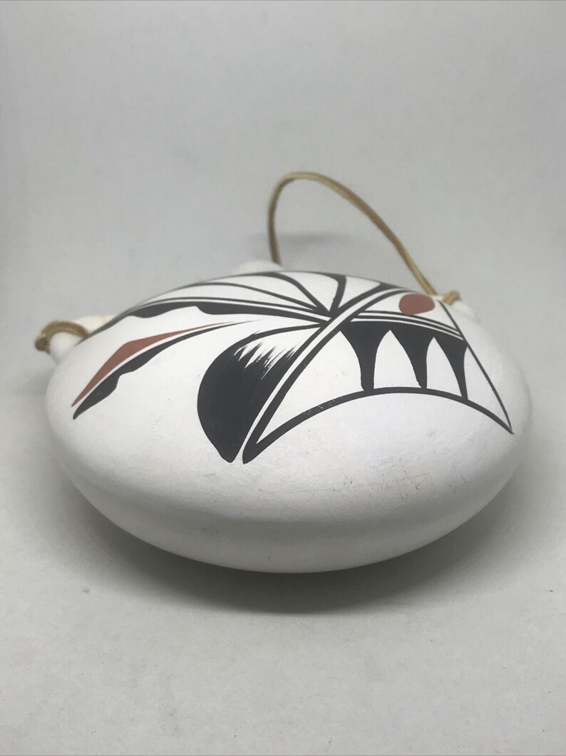 Flask Canteen Artist Pueblo Pottery Southwest Vintage Ceramic Etsy
