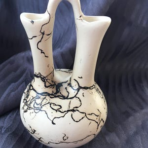 Cerámica de crin de caballo mediana para bodas, estilo pueblo del suroeste, vintage, firmada &quot;JZ&quot;