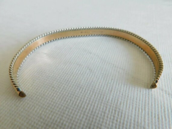 Cuff 12K Gold F. Signed Authentic Sterling Silver… - image 4