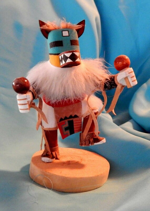 Hopi Rattle Cat Dancer Kachina Doll Signed 5 Etsy