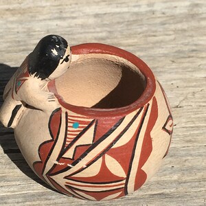 Friendship Bowl Vintage Pueblo Pottery Southwest Polychrome Ceramic Signed VM Toya