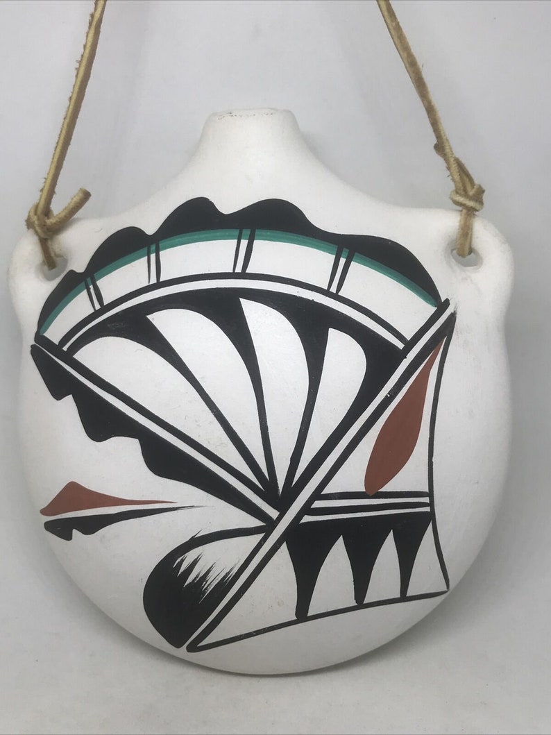 Flask Canteen Artist Pueblo Pottery Southwest Vintage Ceramic Etsy