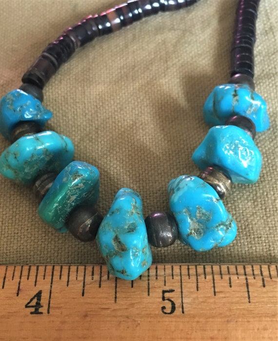 Vintage Sterling Silver Bench Beads and Turquoise… - image 7