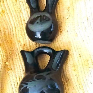 Vintage Etched Navajo Wedding Vase, Signed Ceramic Pueblo Pottery